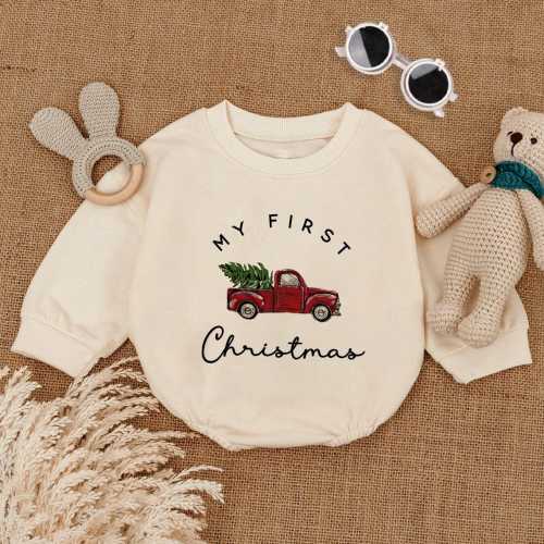 My First Christmas Bubble Romper, Red Truck Xmas, My First Birthday Baby Bodysuit, Baby’s First Holiday Outfit, Newborn, Winter Baby Clothes