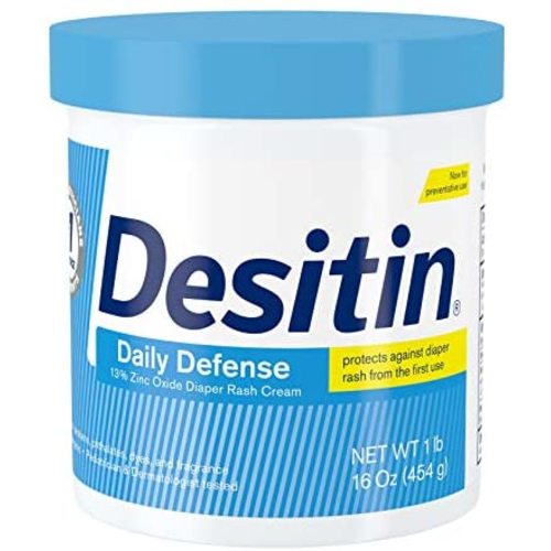 Desitin Daily Defense Baby Diaper Rash Cream with 13% Zinc Oxide, Barrier Cream to Treat, Relieve & Prevent Diaper Rash, Hypoallergenic, Dye-, Phthalate- & Paraben-Free, 16 oz