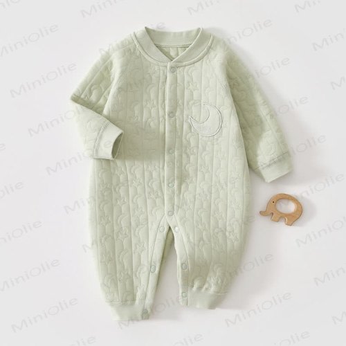 Baby Moon Star Solid Color Romper