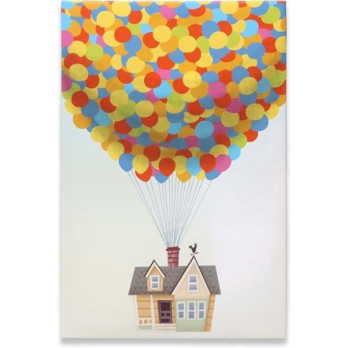 Open Road Brands Disney Pixar Up House and Balloons Gallery Wrapped Canvas Wall Decor - Large Up Canvas Wall Art for Kids' Bedroom, Nursery or Home Decor
