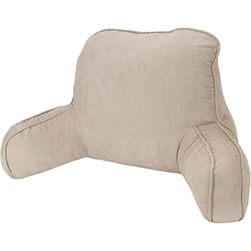Easy Rest Micro Suede Back Rest Pillow - Medium to Firm Support Sit Up Pillow for Bed - Premium LoftMaster Fibre Fill - Ideal Reading Cushion with Arms (Oatmeal) : Amazon.com.au: Home