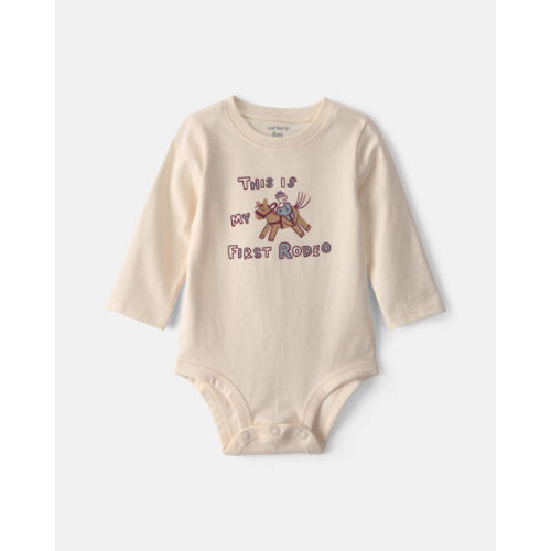 Baby 'This Is My First Rodeo' Long-Sleeve Graphic Bodysuit - Cream | Carter's