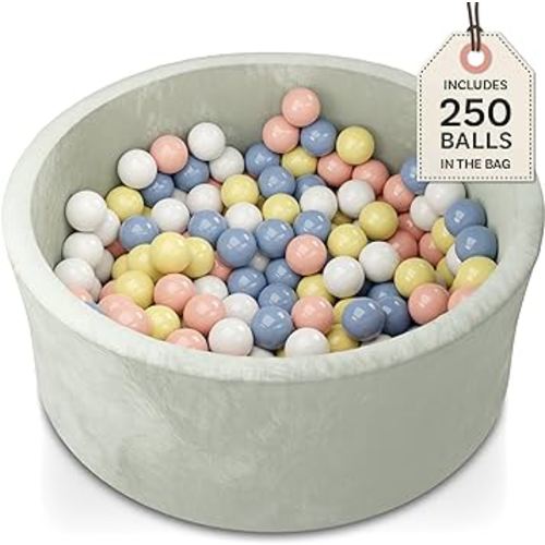 Ball Pit, 250 Balls Pit for Toddlers 1-3, Baby Ball Pit, Soft Play, Foam Ball Pit for Babies, Kids Ball Pit, Dog Ball Pit, Baby Ball Pit with Balls Included, Ballpit, Toddler Ball Pit, Ball Pit Dogs