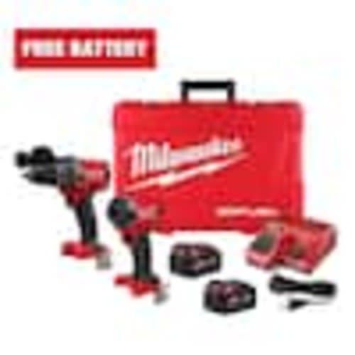 Milwaukee M18 FUEL 18V Lithium-Ion Brushless Cordless Hammer Drill and Impact Driver Combo Kit (2-Tool) with 2 Batteries 3697-22