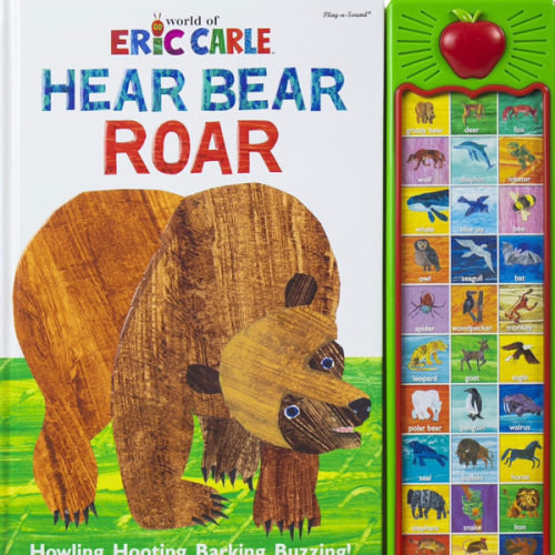 World of Eric Carle, Hear Bear Roar 30-Button Animal Sound Book - Great for First Words - PI Kids