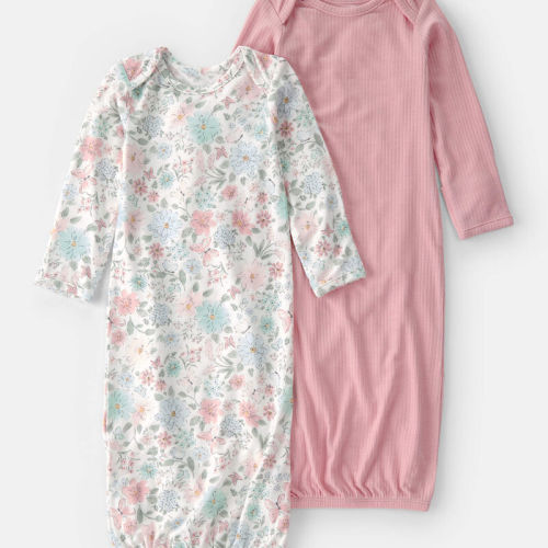 Baby Girl 2-Pack Butterfly Garden PurelySoft Sleeper Gowns - Pink | Carter’s Oshkosh Canada