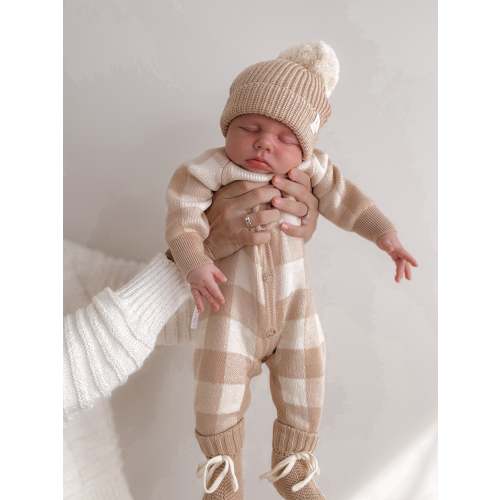 CLASSIC KNIT ROMPER GINGHAM