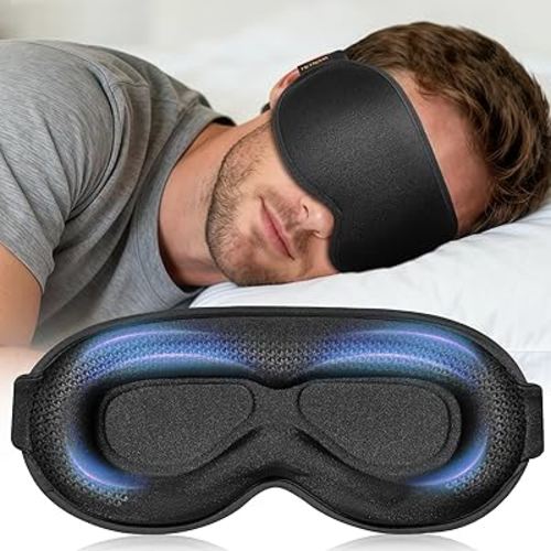 Travel Essentials Blackout Sleep Mask for Men Women: Weighted Designed 3D Zero Eye Pressure Soft - for Long Flight, Car Trip, Office Nap, Bedroom, Apartment - Rest and Relaxation Gifts