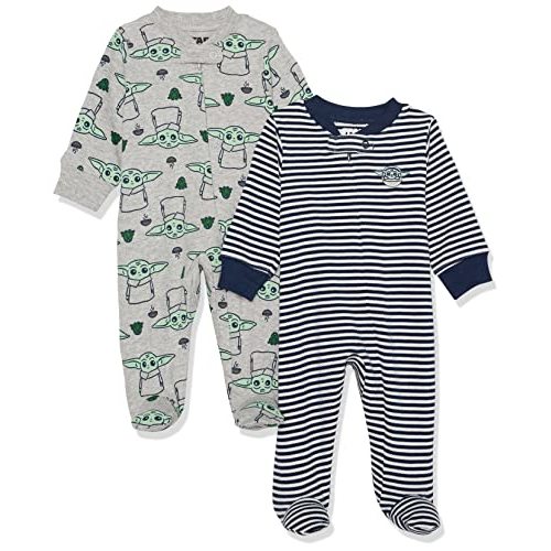 Amazon Essentials Disney l Marvel l Star Wars Unisex Babies' Cotton Footed Sleep and Play, Multipacks