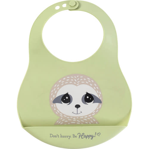 Don’t Hurry, Be Happy!, Precious Earth Sloth Bib, Silicone