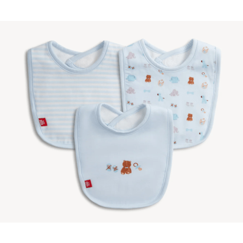 Nursery Nostalgia Blue Magnetic Bib 3-Pack