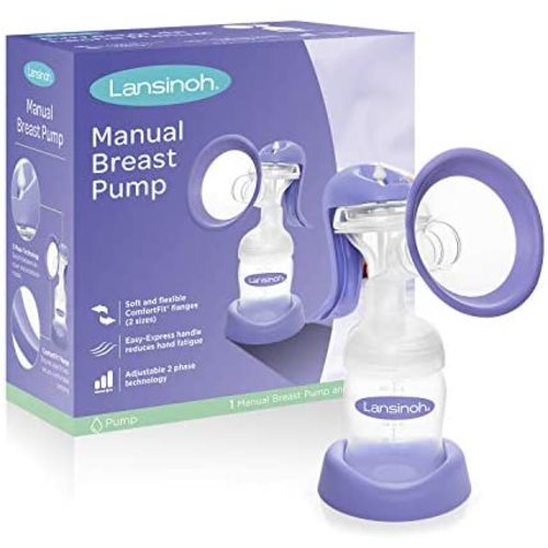 Lansinoh Manual Breast Pump, Hand Pump for Breastfeeding
