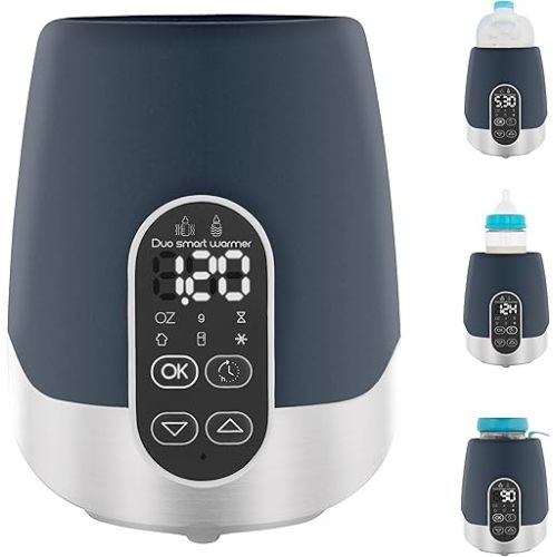 Babymoov Duo Smart Bottle Warmer - 2-in-1 Car and Home, Fast, Programmable, and Portable for Breastmilk or Baby Formula (Multi-Purpose and Universal)