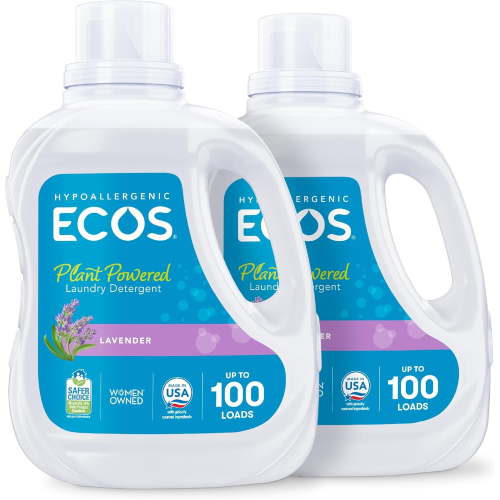 Laundry Detergent Liquid, 200 Loads - Dermatologist Tested Laundry Soap - Hypoergenic, EPA Safer Choice Certified, Plant-Powered - Lavender, 100 Fl Oz (Pack of 2)