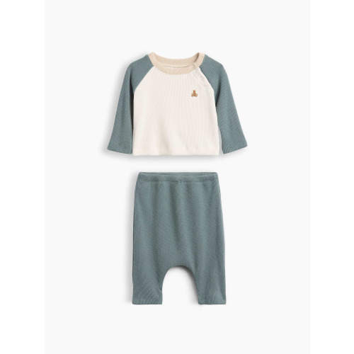 Baby Softspun Waffle Raglan Outfit Set