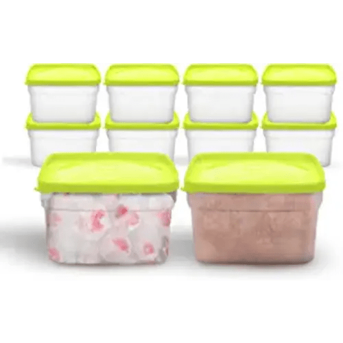 Arrow Home Products 1 Pint Freezer Containers for Food Storage, 10 Pack with Lids - USA Made Reusable Plastic Food Storage Containers with Lids - Prep, Store and Freeze - BPA Free, Dishwasher Safe - 1 Pint - 10 Pack