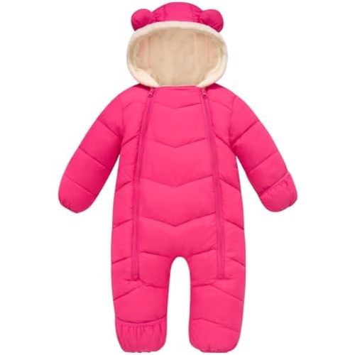 uideazone Baby Boys Girl Snowsuit Toddler Winter Coat Clothes 3-24M Infant Hooded Jumpsuit Newborn Romer Puffer