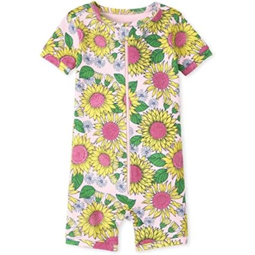 The Children's Place baby-girls And Toddler Short Sleeve Zip-front One Piece Footless Pajama Snug Fit 100% Cotton