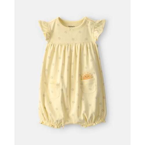 Baby Girl Sunshine Short-Sleeve Romper - Yellow | size 3mo