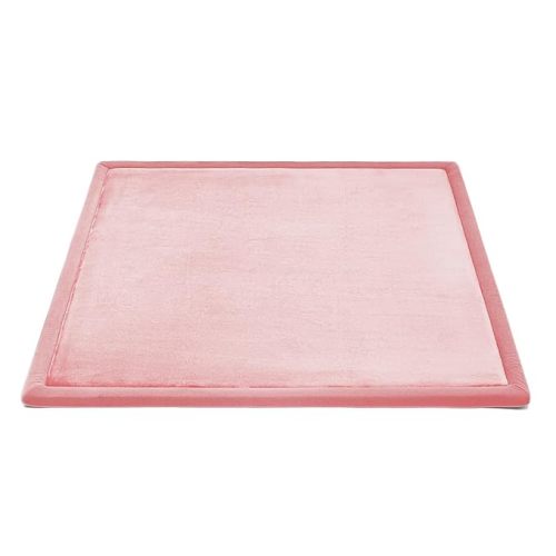 Baby Play Mat for Floor Cushion, 1.3" Thick Memory Foam Nursery Rug, Soft Velvet Non slip, Toddlers Baby Tummy Time Mat for Crawling, 50x50 Playpen, Living Room, Tatami Style, Pink