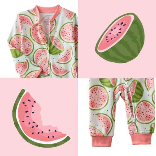 Shadow Footless Sleep and Play, one in a melon - butterblu | Maisonette