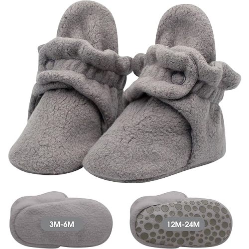 Zutano Baby Boys' Cozie Fleece Baby Booties With Grippers
