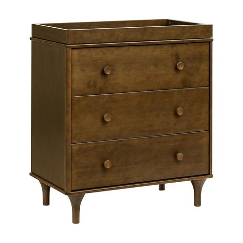 Babyletto Lolly 3-Drawer Changer Dresser Combo w/Tray - Natural Walnut