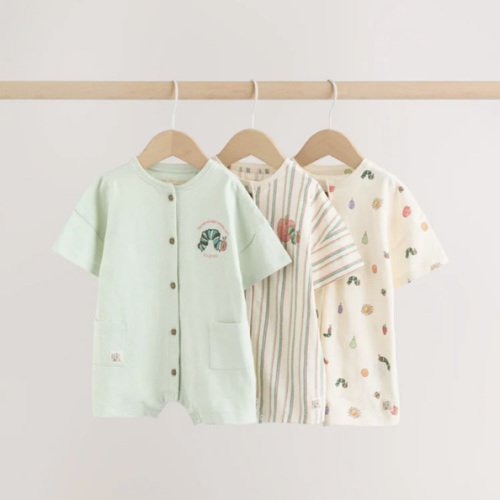Buy Neutral The Very Hungry Caterpillar License Jersey Baby Rompers 3 Pack from Next USA