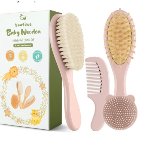 4 Piece Baby Hair Brush and Comb Set