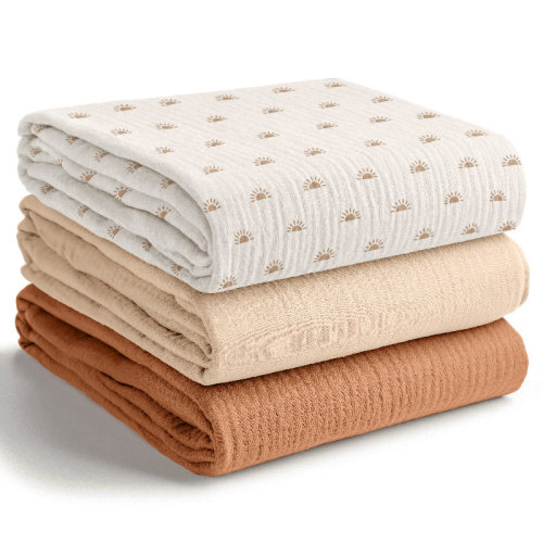 Comfy Cubs Muslin Swaddle Blankets Pack of 3 - 42" x 42" Soft Cotton Baby Blanket Set, Large Multipurpose Wraps for Newborns | Wayfair