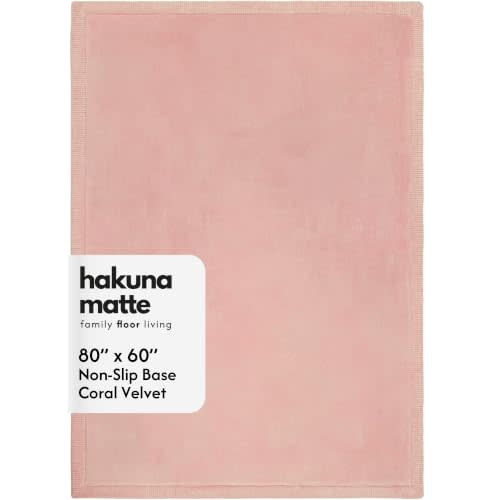 Stylish Coral Velvet Baby Play Mat 60" x 80" Pink – Soft 1" Thick High-Density Memory Foam Nursery Rug – Playmat for Floor with Non-Slip Backing for Crawling & Playing – Non-Toxic, odorless Area Rug