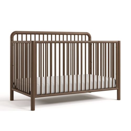 Storkcraft Porto 5-in-1 Convertible Crib with Bonus Toddler Guardrail Hazelnut