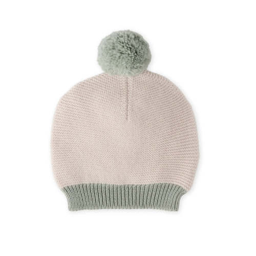Wool Knit Hat - Natural - Sage