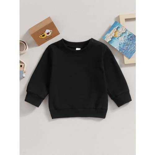 Loicainy Toddler Baby Boy Girl Solid Color Sweatshirts 6 12 18 24 Months 2T 3T Long Sleeve Crewneck Pullover Fall Tops