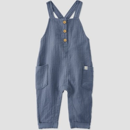 Little Planet by Carter’s Organic Baby Coastal Overalls - Blue, Size: 9M