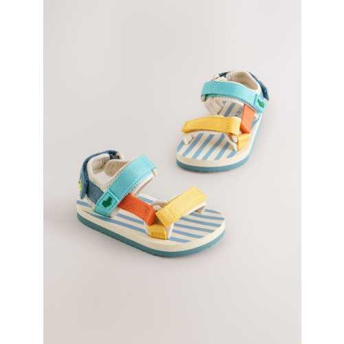 Multi Bright Wide Fit (G) Touch Fastening Trekker Walking Sandals