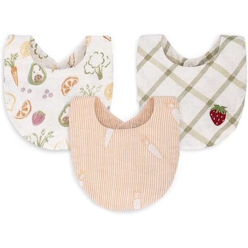 Crane Baby Soft Baby Bib Set, 100% Cotton Muslin Baby Bibs, Soft and Absorbent Drool Bib For Babies