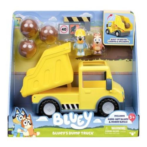 Bluey Dump Truck: Plastic Doll Playsets with 9-Piece Character Figures