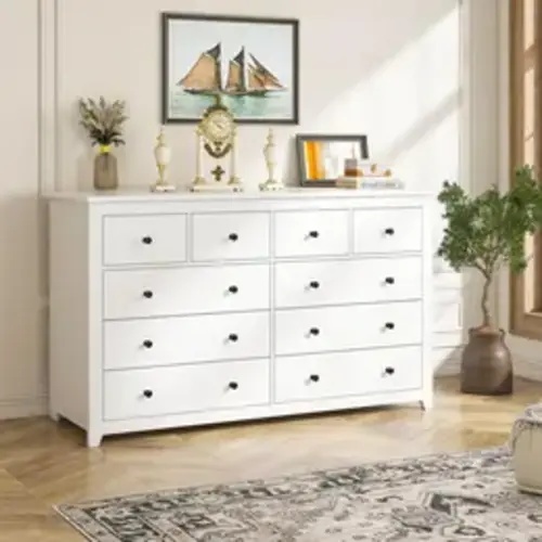 【2 Package Shipping&24H Online Help】Raybee 6/9/10 Drawer Wood Dresser, Modern Chest of Drawers with Smooth Metal Rails, Spacious Storage Cabinet for Bedroom, Closet, Living Room; Elegant Large Capacity Dresser for Upscale Homes & Stylish Home Décor - TikT