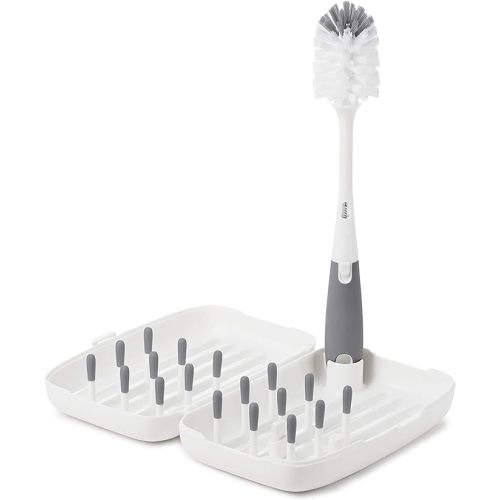 OXO Tot Travel Size Drying Rack with Bottle Brush (Color: Gray)