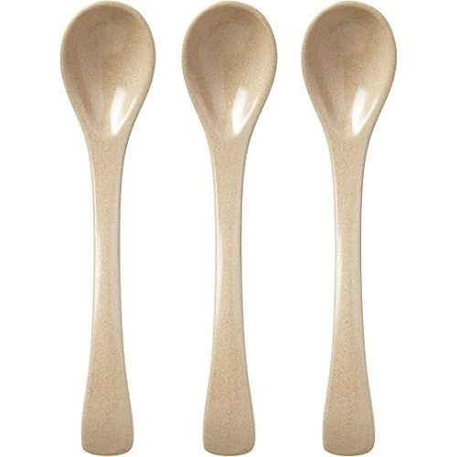 Nuby Eco-Friendly Natural Rice Husk 3 Piece Spoon Set- 3 Pack, 6+ Months- Fully Compostable and Biodegrable