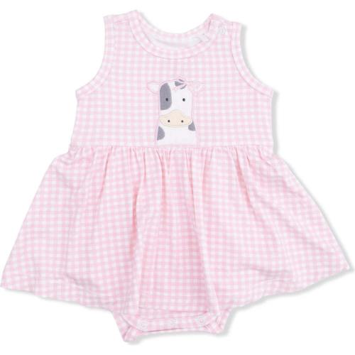 Cute Farm Animals Appliques - Tank Bodysuit Dress
