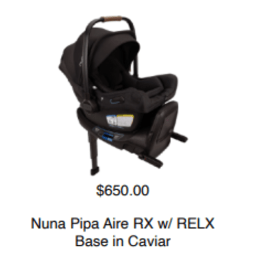 Nuna Pipa Aire RX w/ RELX Base in Caviar