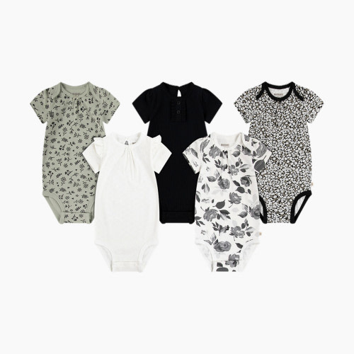 Huggies Elevated Bodysuit (5 Pack) - Snow White/Black, 0-3 M