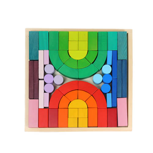 Large STAINED Romanesque Stacking Puzzles Building Blocks