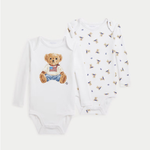 Polo Bear Cotton Bodysuit 2-Pack