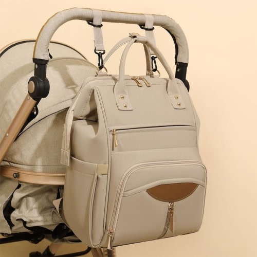 Bopeep Nappy Changing Bag Mummy Backpack Baby Diaper Bag Travel Waterproof Khaki