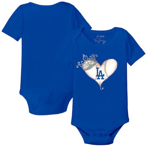 Infant Los Angeles Dodgers Tiny Turnip Royal Tiara Heart Bodysuit