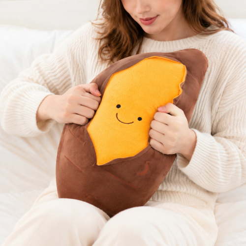 Clearance! Sweet Potato Plush Stuffed Toy - Soft Cuddly Food Plushie for Play and Room Decoration