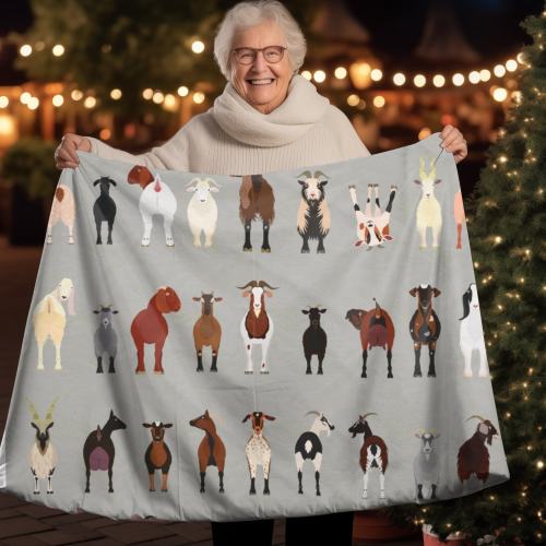 Goat Blanket Breeds of Goats Gifts Goat Themed Gifts Throw Baby Blanket Nursery Crib Lover Western Nubian Lamancha Boer Cute Farm Homestead